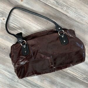 Danier Genuine Leather Brown & Black Shoulder Bag